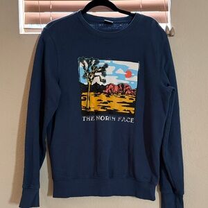 The North Face Men's Navy Crewneck with Desert Graphic